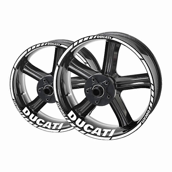 Reflekterande Fälgdekaler med Ducati Logotyp White