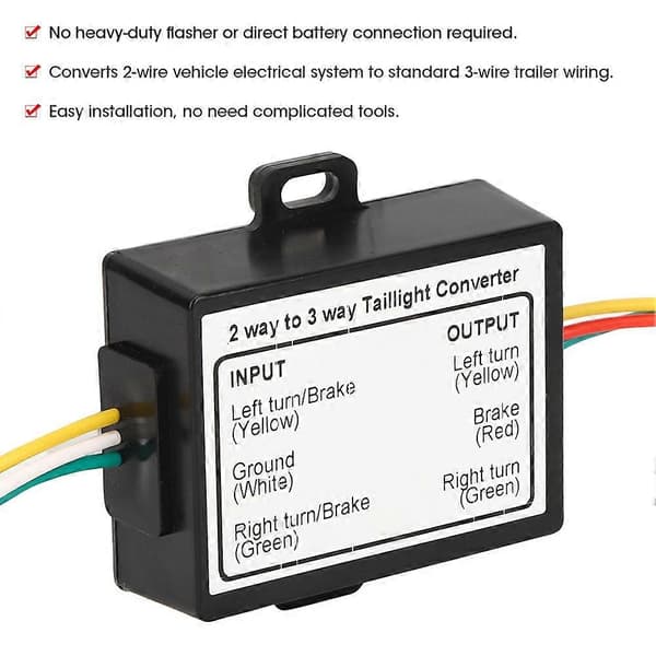 2-till-3 Tråds Splits Trailer Konverter Elektriskt System Kabelhärva Adapter US Typ