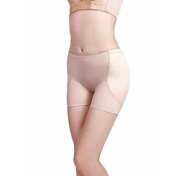Vadderade sömlösa Shapewear Trosor Butt Lifter Hip Enhancer Underkläder Shaper Shorts Avtagbara dynor S-5xl beige M