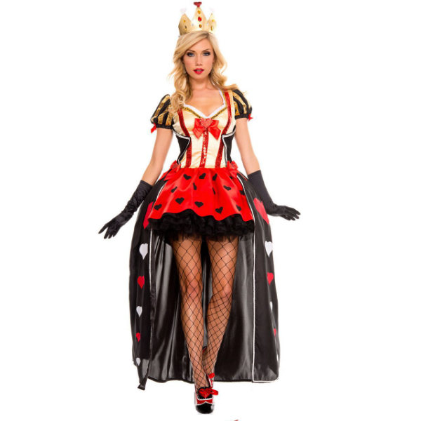 Halloween Queen Klänning Häxdräkt Queen of Hearts Kostym Alice Queen of Hearts Kostym style 3 one size