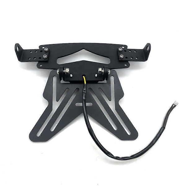 Justerbar Motorcykel Nummerplade Holder Beslag - Universal Foldbar Nummerplade Baglygte Holder