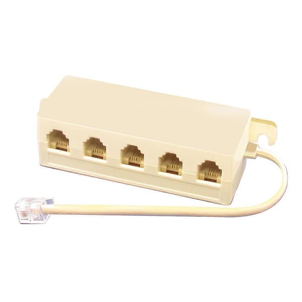 5-vägs 4C RJ11 Telefonjack Modulär Jack Linjesplitter Adapterkontakt