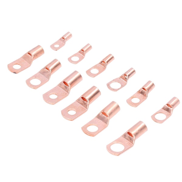 170 stk. Kobber Batterikabelender 12 Størrelser Rørformede Ring SC Terminaler AWG4 AWG6 AWG8 AWG10 AWG12
