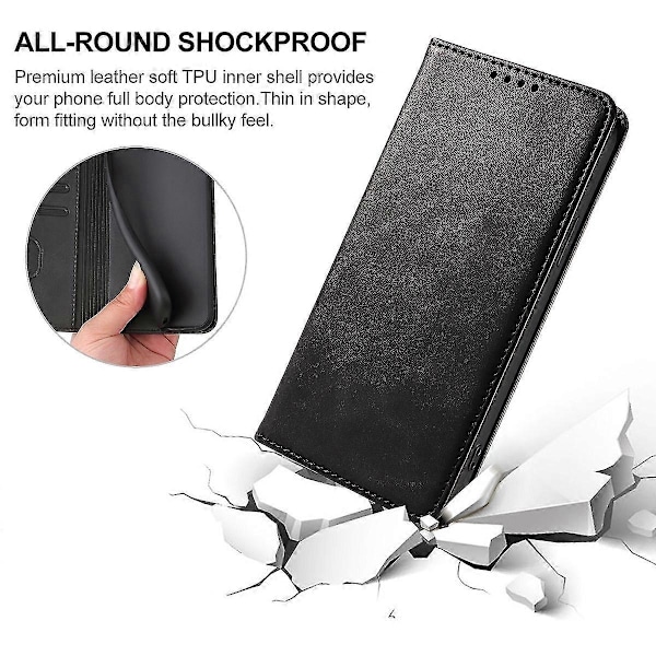 Magnetisk Læder Etui Til TCL 501 Black