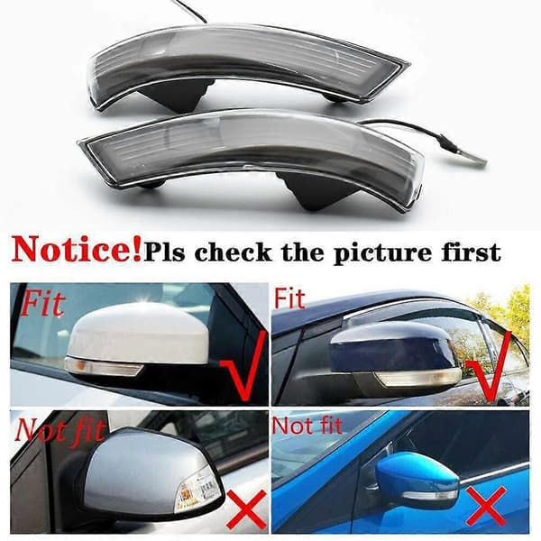 2X Dynamisk LED Spegel Blinkers Indikator Ljus för Focus Mk2 2008-2011 Mk3 2012-2017 MK4 2010-2015