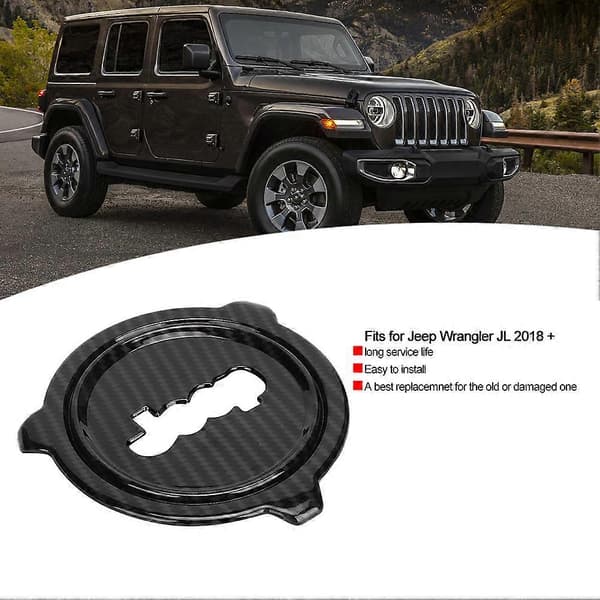 Bil Kolfiber Textur Ratt Centrum Trim Ram Skydd Passar för Jeep Wrangler JL 2018 +