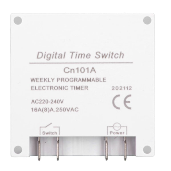 Elektronisk Timer Programmerbar LCD Digital Tidskontrol Relæ Switch 16 Til 16 Fra Cn101AAC220-240V