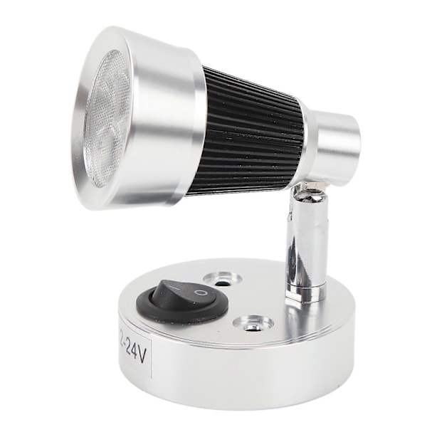 LED RV Sengelampe DC12 til 24V Sølv 3W 3000K Varm Hvid Bærbar Læselampe til Yacht Skibe Båd