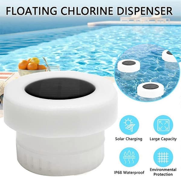 Klorflottör för Pool, Klordispenser för Pool med Solljus, Flytande Klordispenser