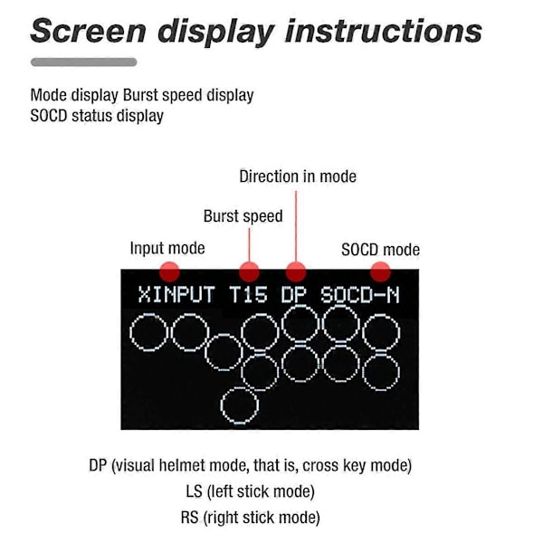 Fighting Stick Controller til PC Switch Farverig Arcade Joystick Fight Stick Spillecontroller
