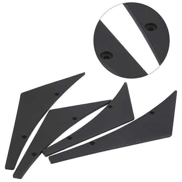 4 stk. Bil Frontfanger Leppe Splitter Finner Canards Body Spoiler Universal Svart