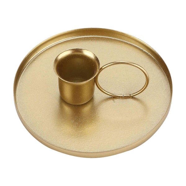 Retro Ljusstake Metall Smidesjärn Ljusstaksställ Ornament Heminredning Guld