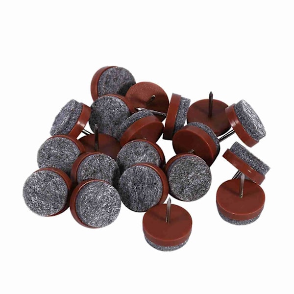 20 st/set 20 mm Möbelgolv Filt Spik Pad Stol Bordsben Filt Skydd (Brun)