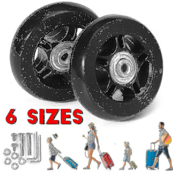 Tyst Resväska Rullväska Universal Hjul Gummi Löpare Resväska Lager Reparationskit -45mm*18mm-bebetter 90mm*24mm