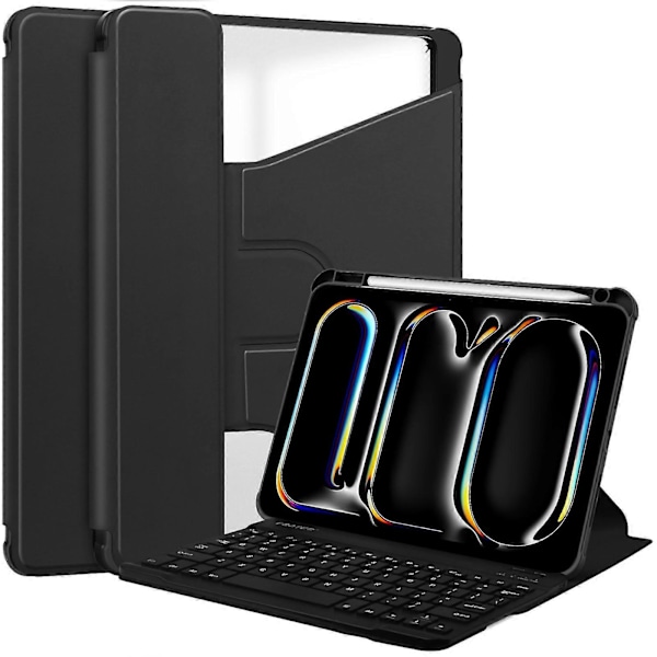 Tangentbord Smart Läderfodral För iPad Pro 11 2024 Black