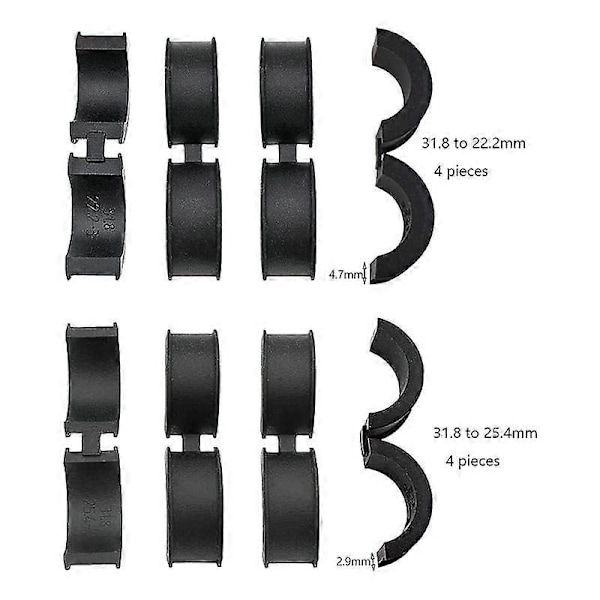 8 st Cykelstyre Silikonpackning 31.8 Till 25.4/22.2 Styrepackning, Styrepackningsadapter Cykeldelar
