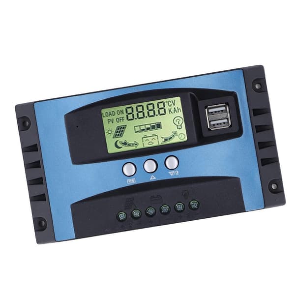 MPPT Solcelleladeregulator 3-fase Lading Beskyttende Solcellepanel Batteriregulator 12V 24V 60A