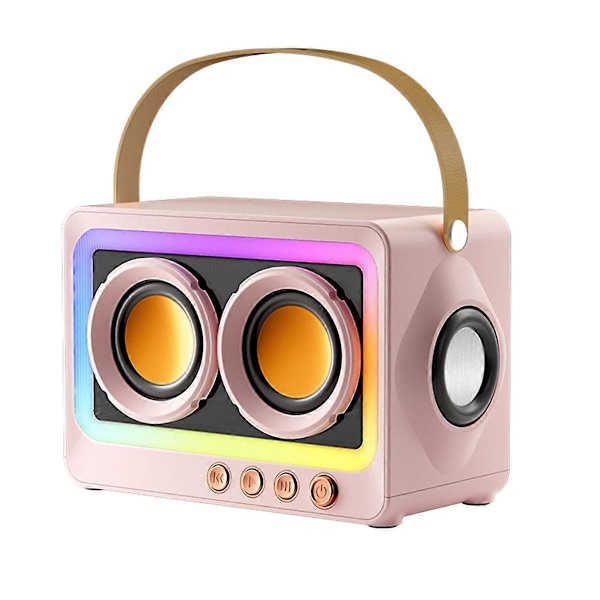 Bärbar Bluetooth Subwoofer Högtalare Trådlös HIFI Ljudlåda Mini Bluetooth Trådlös Mp3 Högtalare Rosa