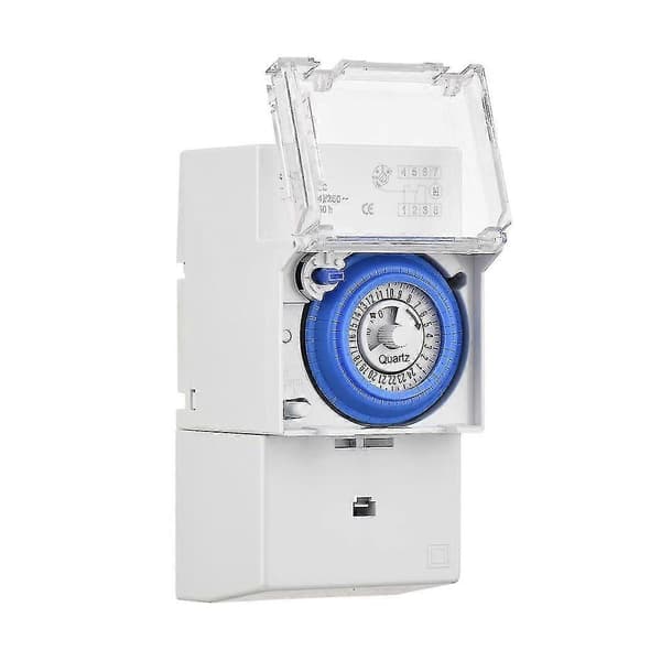 Mekanisk 24-timmars Timer Switch AC 220-240V 15 Minuters Intervall 96 Gånger På/Av Programmerbar Elektrisk Timer DIN-skena Installation Relä Switch SUL181h DC12V