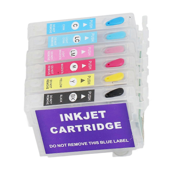 6 stk. blækpatroner Kompatibel genopfyldningserstatning med permanent chip 6 farver til inkjetprinter T0811N T0812N T0813N T0814N T0815N T0816N
