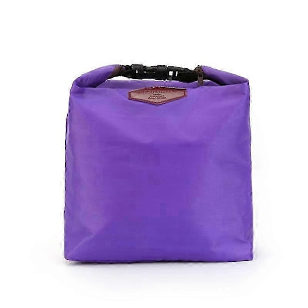 Isoleret madkasse Nylon Vandtæt Madkasser Tote Madposer Termisk Køletaske Picnic Mad purple