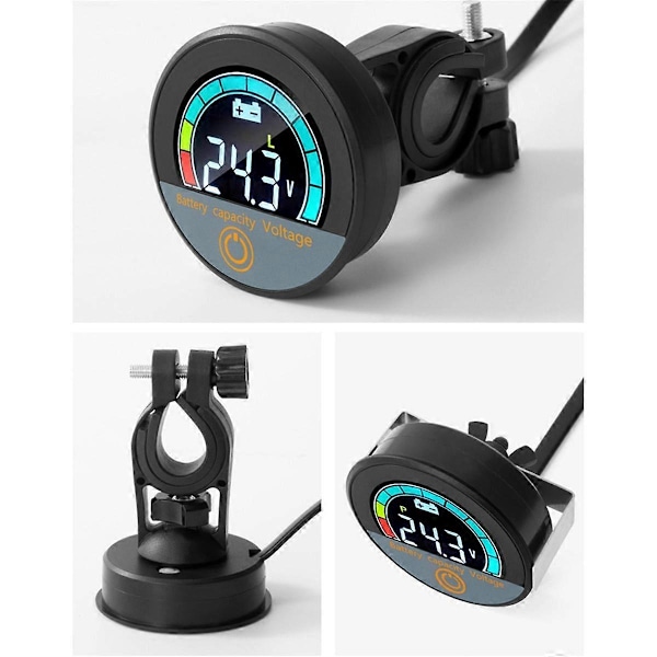 5918 DC8-100V Digital Cirkulär Voltmeter Vattentät Batterikapacitetsmätare Bilspänningsmätare Testare A