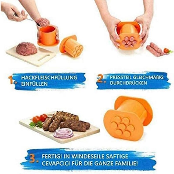 Korvmaskin-Press-Non-Stick Kök Grillfest Form, Lätt att Göra Utsökta Korvar-Grilltillbehör