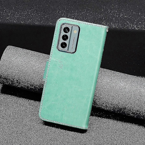 Til Nokia G22 Sommerfugl Præget Pung Stand Telefon Læder Etui Telefon Cover Med Rem Green