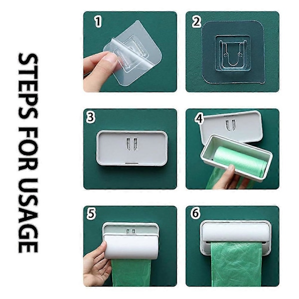 Home Simple Punch-Free Søppelpose Oppbevaringsboks Veggmontert Utrekkbar Oppbevaringsboks Enkel Søppelpose Oppbevaringsboks A