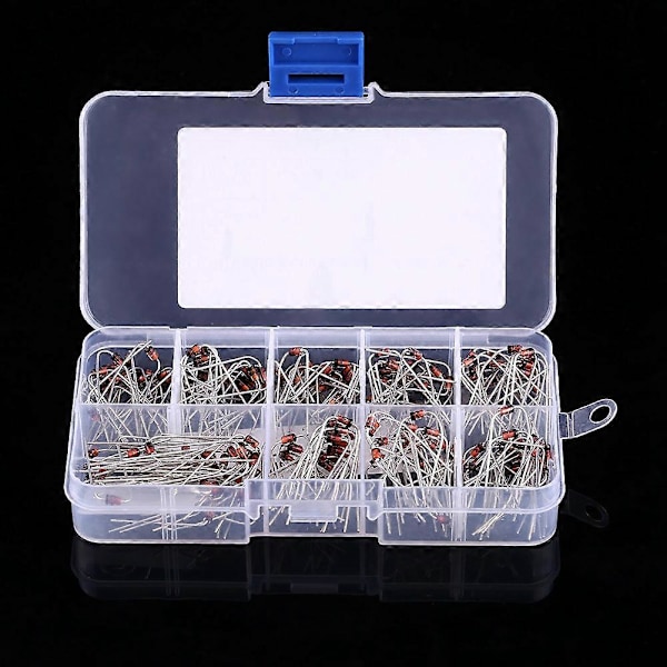 200 stk. 10 Værdier Zener Diode Sortiment Elektronisk Kit 1N4738~1N4748 Med Opbevaringsboks