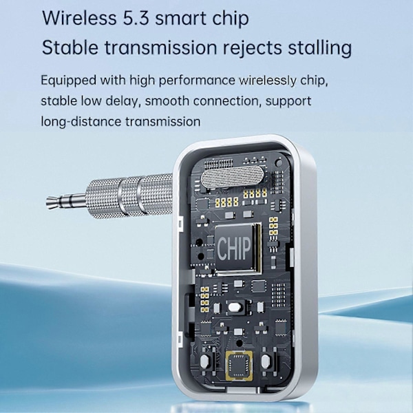 Adapter Lydmottaker Sender 2-i-1 Innebygd MIC Lav Latens HiFi Lyd med 3.5mm Grensesnitt Bluetooth-Kompatibel 5.3 Lydkonverter