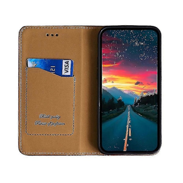 Rutigt PU-fodral för OnePlus 11 Brown