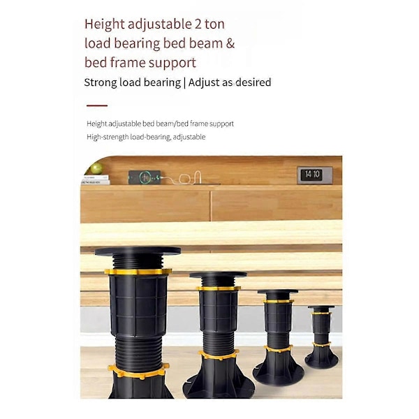 2 kpl Säädettävät Sängyn Tukijalat 21,5-33 cm, Sängynrungon Keskimmäiset Tukijalat Sängynrungolle/Sängyn Keskirimojen Tuki