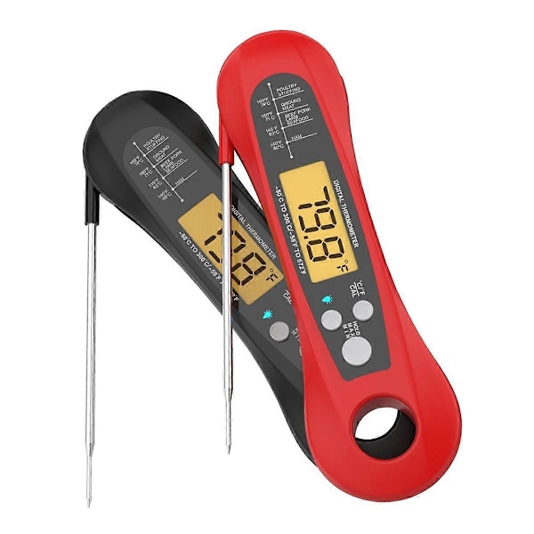 2 STK Kjøtttermometer Digitalt Øyeblikkelig Avlesning Kjøtttermometer for Grill og Matlaging Mattermometer for Kjøkken BBQ