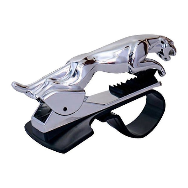 Cool Jaguar Cheetah Hud Biltelefonhållare Leopard Mobiltelefon GPS-stativ 360 Graders Fäste Justerbar Klämhållare Tillbehör Silver