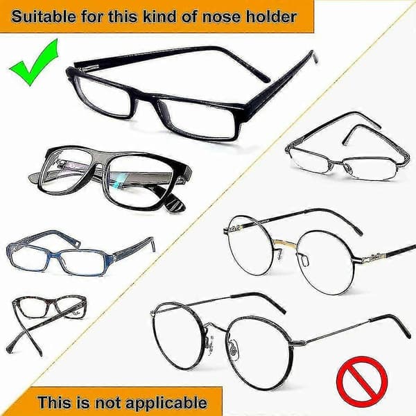 Självhäftande halkfria silikon näskuddar halvmåneformade för glasögon Clear 1 Pair