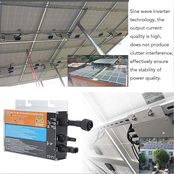 500W Solar Micro Inverter Sinusbølge Strømbeskyttelse Aluminiumslegering AC Solar Grid Tie Micro Inverter for Solcellepanel