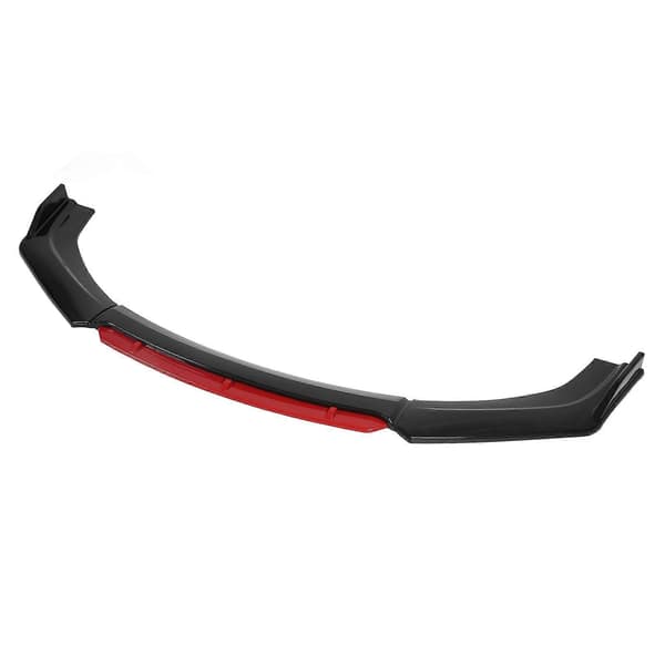 Frontkofanger Læbe Spoiler Splitter Kit Universal Aerodynamisk Tilbehør til Bilmodifikation Blank Sort+Rød