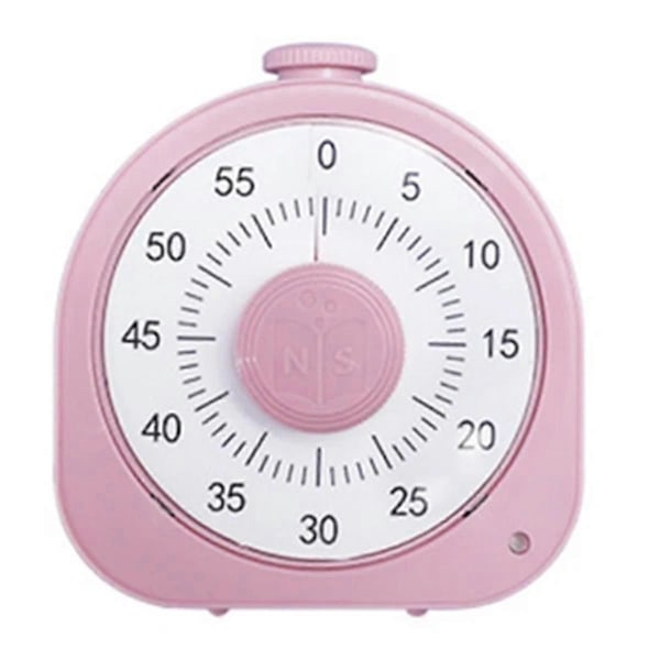Visuell Timer 60-Minuters Super Nedräkning Visuell Timer Lämplig för Barn Vuxen Hållbar Mekanisk (Rosa)