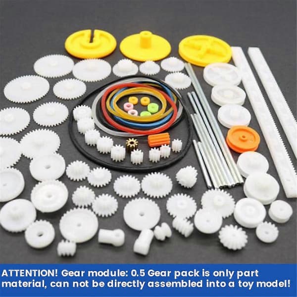 82 STK./Sæt Gearpakke Kit DIY Gear Sortiment Tilbehørssæt til Legetøjsmotorbil Robot Diverse Gear Akselrem Bøsninger