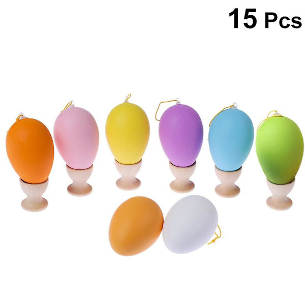 15 st Påsk Handmålade DIY Realistiska Ägg Ornament Leksaker för Barn