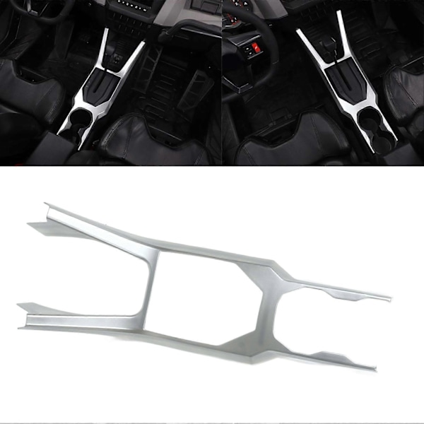 Girskiftramme Deksel Sølvfarget Koppholder Girpanel Trim Dekor Klistremerke Erstatning for Polaris RZR PRO XP 2021 og oppover