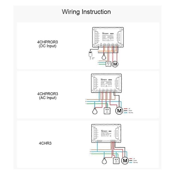 Multi-Channel Smart Switch 4CH R3 Tap Selvlåsende Hver Mobiltelefon Fjernbetjening Timing Switch