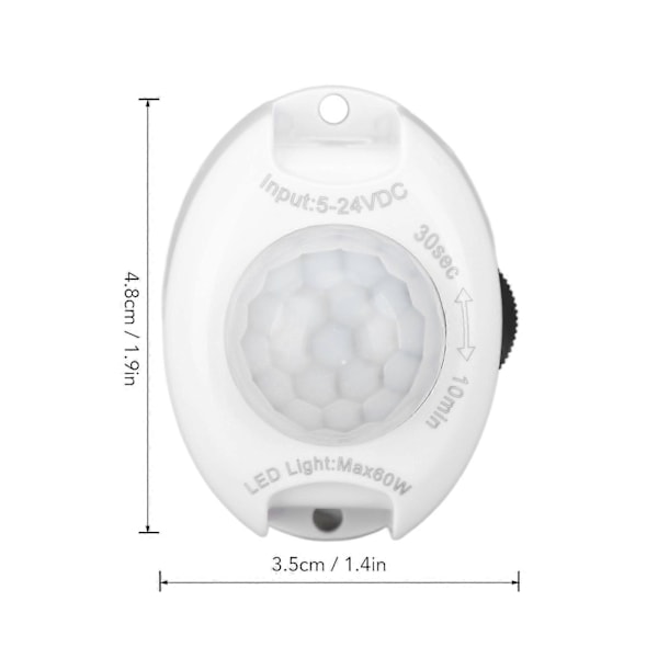 DC Stik Menneskekrops Induktionskontakt Infrarød Justerbar LED Lysstrip Detektorkontakt 524V 60W