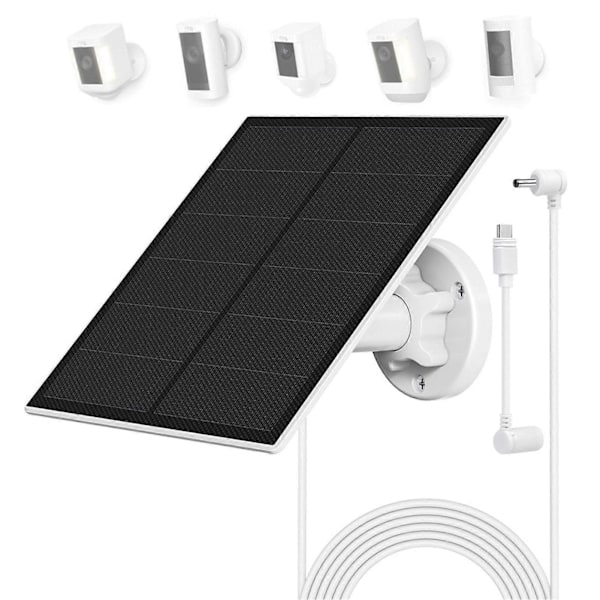 Solcellepanel for Ring-kamera Vanntett 5W solcellepanellader med 13-fots kabel for Ring Spotlight Cam/Plus/Pro-batteri for Stick Up Cam/Pro-batteri