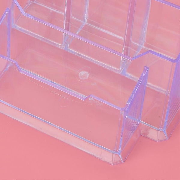 Populär Kontorsmaterial Transparent Multifunktionell Pennhållare med Kortlåda i Transparent Vitt