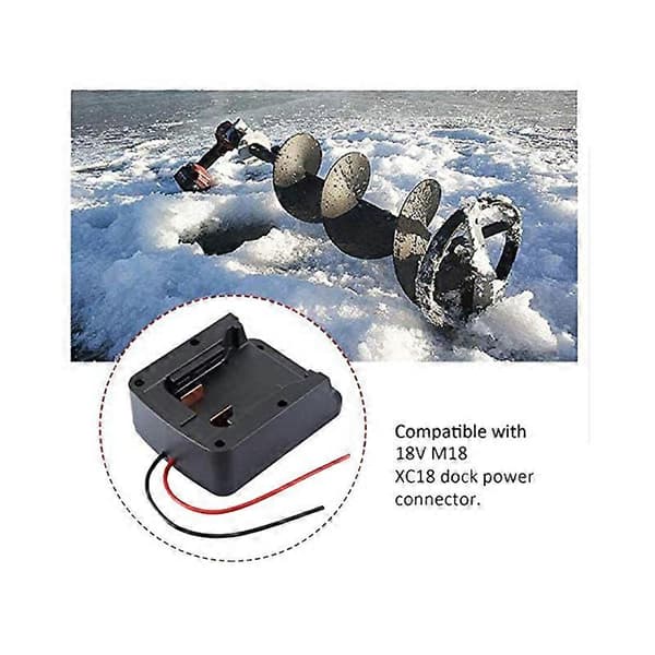 For 18V Batteriadapter Strømkilde Feste med Ledninger, Batterikonverter Kobling for Adapter