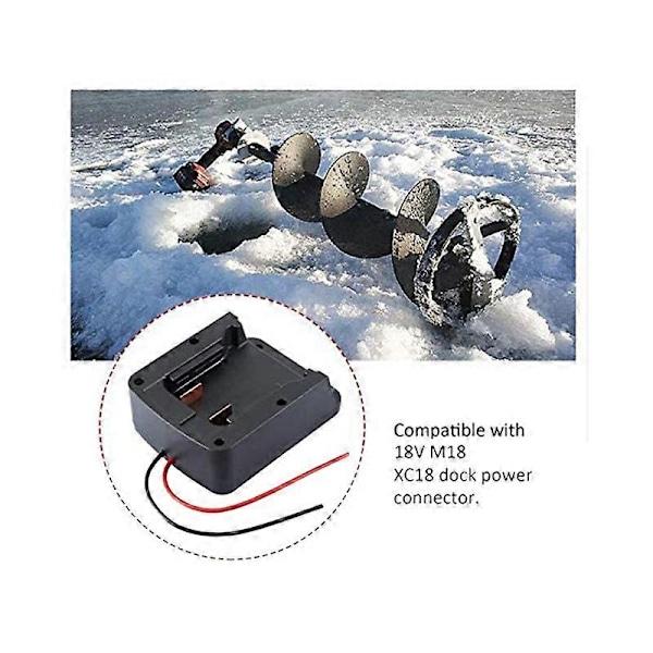 Til 18V batteriadapter strømkildebeslag med ledninger, batterikonverterstik til adapter