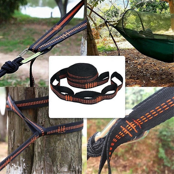 4 st Hängmattsband Specialförstärkta Polyesterband 5 Ring Hög Lastbärande Utomhus Camping Hängmattsband