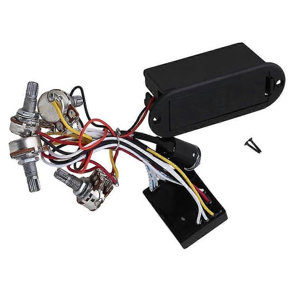 2-bånds aktiv basguitar EQ equalizer forforstærker kredsløb pickup sort
